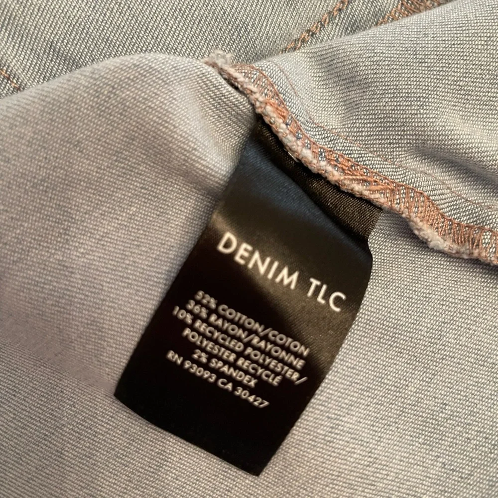 NIC+ZOE Denim Jacket 1X Light Blue Stretch Femme Girly Details - Picture 8 of 10
